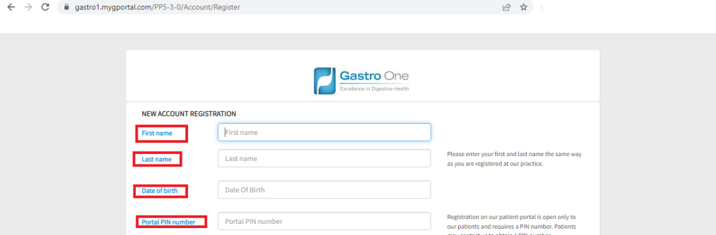 Gastro One Patient Portal